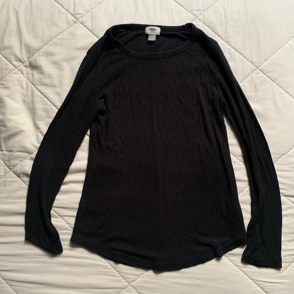 Old Navy women's long sleeved ribbed black shirt, size small, great condition